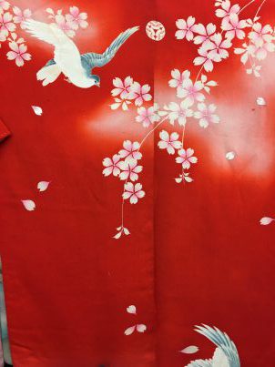 アンティーク　七歳の着物　桜